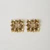 Bijoux*TWINSET Milano Boucles D’oreilles Oval T Avec Motif Floral Laiton Clair