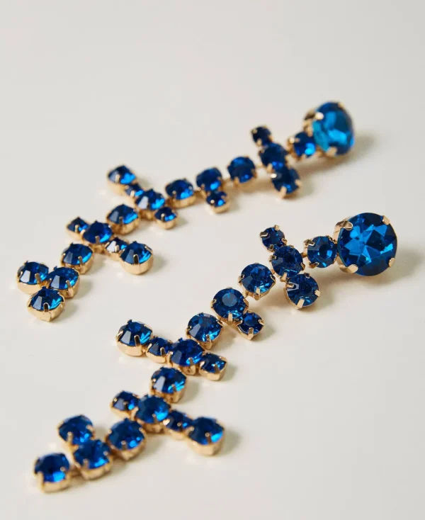 boucles_doreilles_pendant_2.webp Bijoux*TWINSET Milano Boucles D’oreilles Pendantes Avec Strass Bleu Malibu