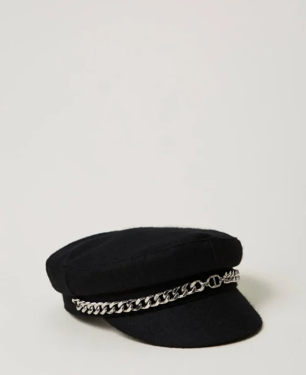 Accessoires*TWINSET Milano Béret En Drap Noir