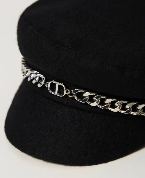 Accessoires*TWINSET Milano Béret En Drap Noir