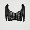 Sous-Vêtements Et Vêtements De Nuit*TWINSET Milano Bustier En Dentelle Et Satin Noir