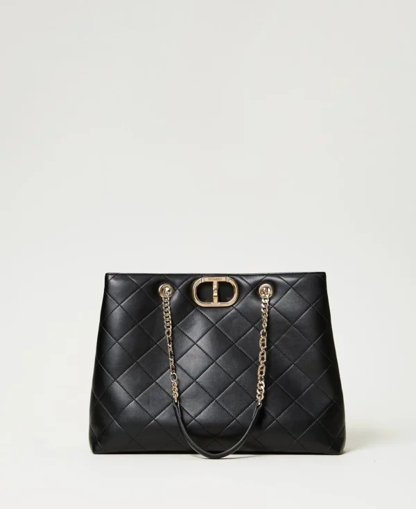 Cabas | Sacs Porté Épaule*TWINSET Milano Cabas Avec Fermeture Oval T Noir
