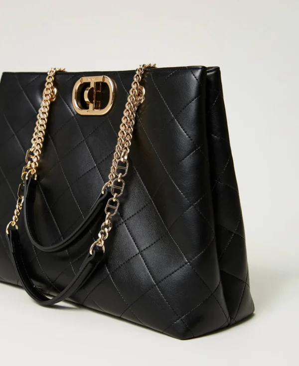 Cabas | Sacs Porté Épaule*TWINSET Milano Cabas Avec Fermeture Oval T Noir