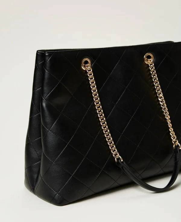 Cabas | Sacs Porté Épaule*TWINSET Milano Cabas Avec Fermeture Oval T Noir