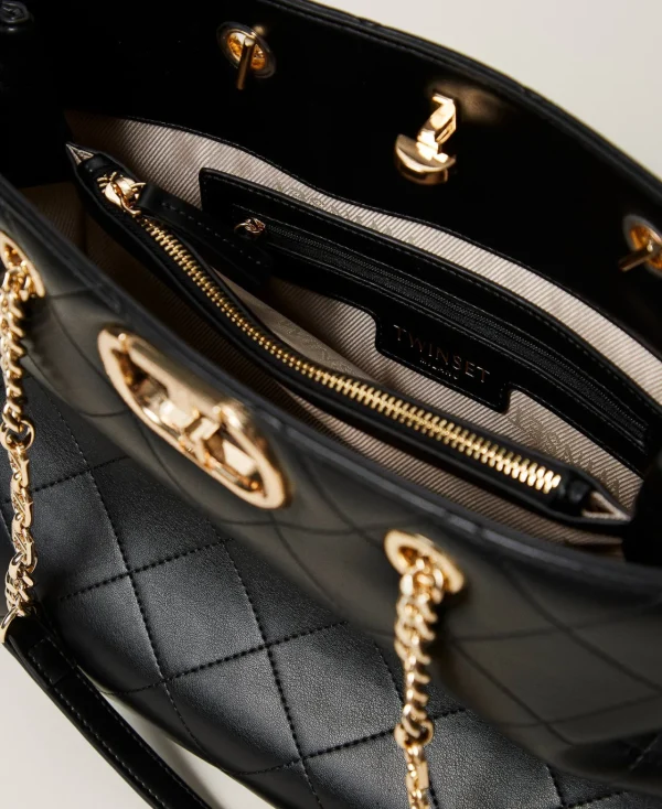 Cabas | Sacs Porté Épaule*TWINSET Milano Cabas Avec Fermeture Oval T Noir
