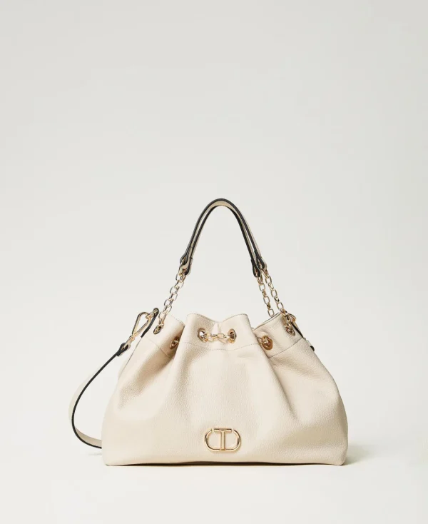 cabas_avec_oval_t_et_anse_0.webp Cabas | Sacs À Bandoulière*TWINSET Milano Cabas Avec Oval T Et Anses Façon Cordon De Serrage Off White