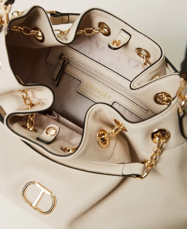 cabas_avec_oval_t_et_anse_4.webp Cabas | Sacs À Bandoulière*TWINSET Milano Cabas Avec Oval T Et Anses Façon Cordon De Serrage Off White