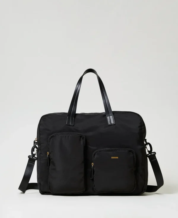 Sacs Porté Épaule | Sacs À Bandoulière*TWINSET Milano Cabas En Tissu Technique Noir