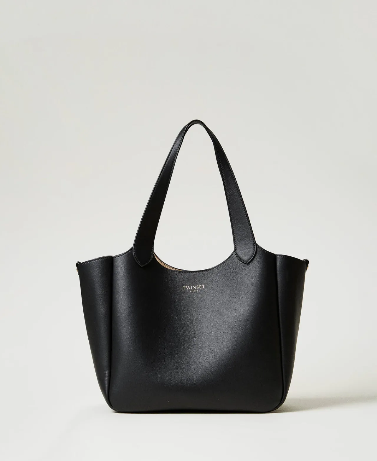 Cabas | Sacs Porté Épaule*TWINSET Milano Cabas «Forever» En Cuir Noir