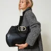 cabas_lila_avec_anse_oval_1.webp Cabas | Sacs Porté Épaule*TWINSET Milano Cabas «Lila» Avec Anse Oval T Noir