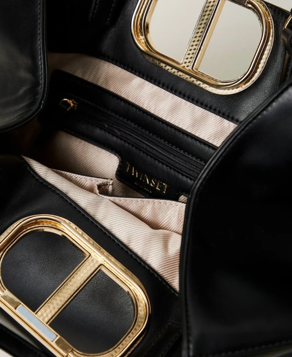 cabas_lila_avec_anse_oval_5.webp Cabas | Sacs Porté Épaule*TWINSET Milano Cabas «Lila» Avec Anse Oval T Noir