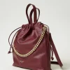 cabas_moyen_en_cuir_avec__2.webp Cabas | Sacs Porté Épaule*TWINSET Milano Cabas Moyen En Cuir Avec Cordon De Serrage Bordeaux