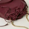 cabas_moyen_en_cuir_avec__3.webp Cabas | Sacs Porté Épaule*TWINSET Milano Cabas Moyen En Cuir Avec Cordon De Serrage Bordeaux