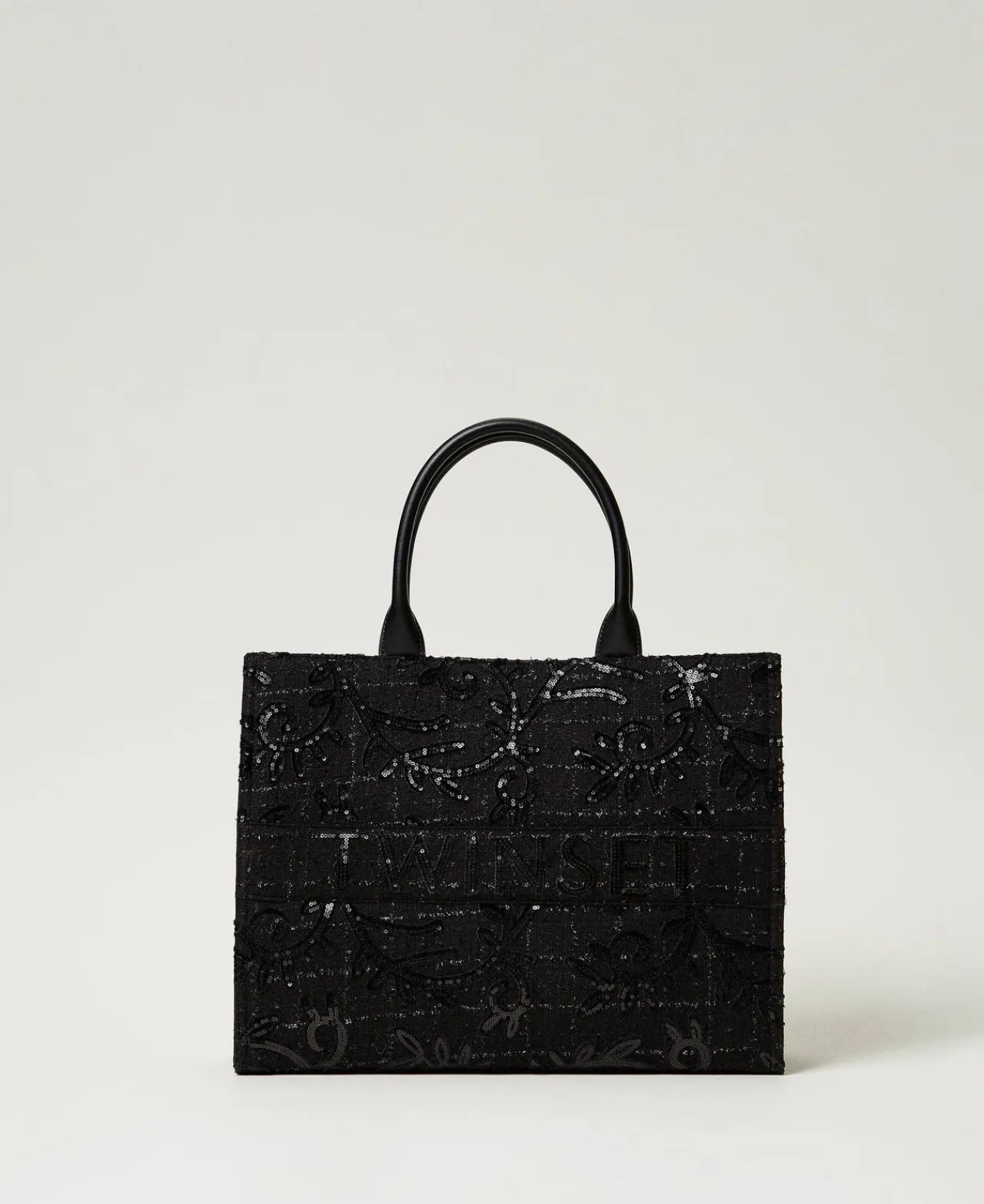 Cabas | Sacs Porté Épaule*TWINSET Milano Cabas «Victoria» Avec Broderie Et Logo Noir