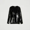 Blazers | Pulls Et Cardigans*TWINSET Milano Cardigan Croisé Avec Sequins All-over Noir