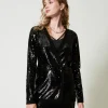 Blazers | Pulls Et Cardigans*TWINSET Milano Cardigan Croisé Avec Sequins All-over Noir