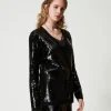 Blazers | Pulls Et Cardigans*TWINSET Milano Cardigan Croisé Avec Sequins All-over Noir