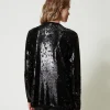 Blazers | Pulls Et Cardigans*TWINSET Milano Cardigan Croisé Avec Sequins All-over Noir