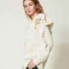 cardigan_en_laine_mlange__3.webp Pulls Et Cardigans*TWINSET Milano Cardigan En Laine Mélangée Avec Volants Blanc Neige