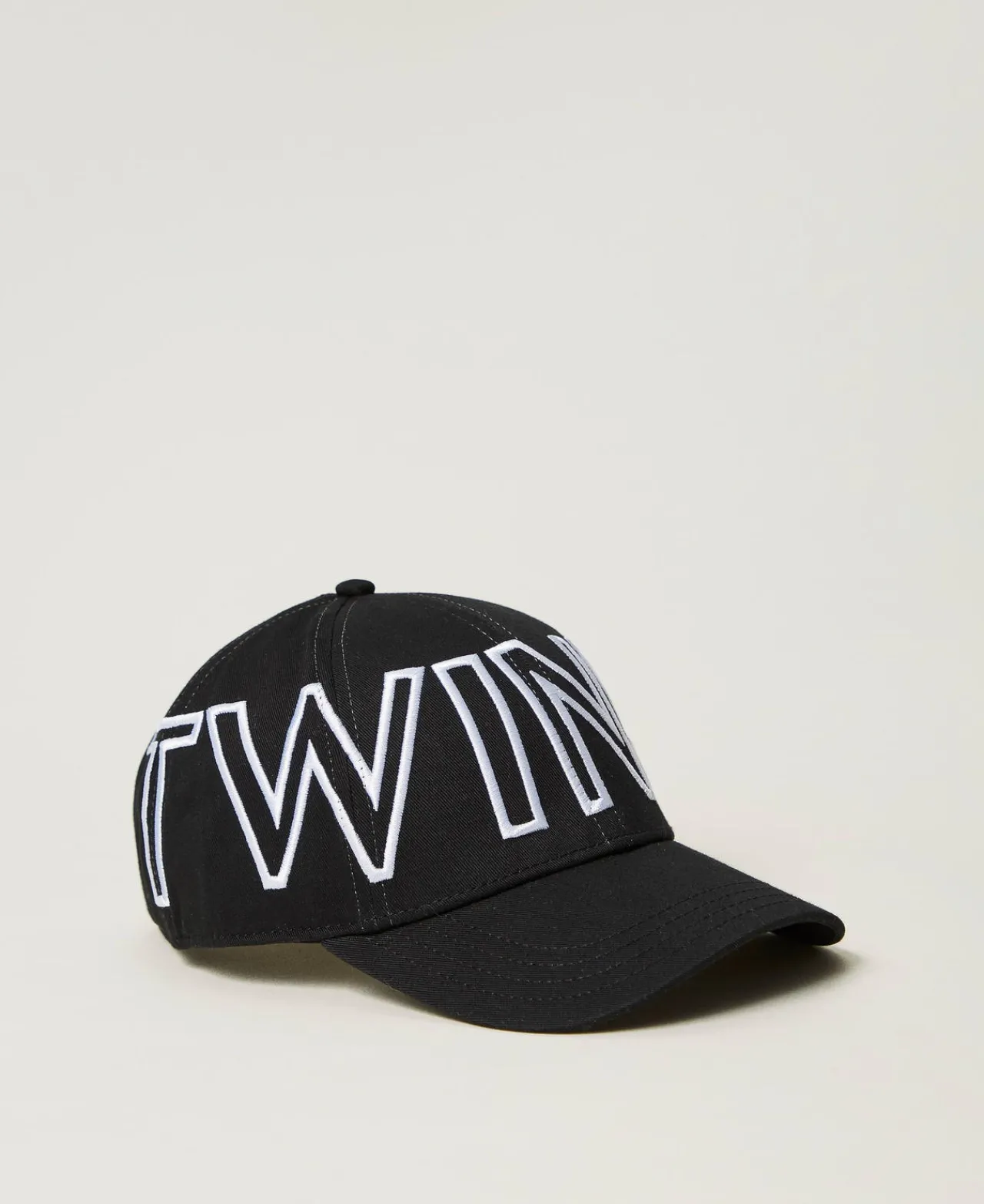 Chapeaux*TWINSET Milano Casquette De Baseball Avec Grand Logo Noir
