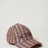 Chapeaux*TWINSET Milano Casquette De Baseball En Tissu Bouclé Pink Tulle Bouclé