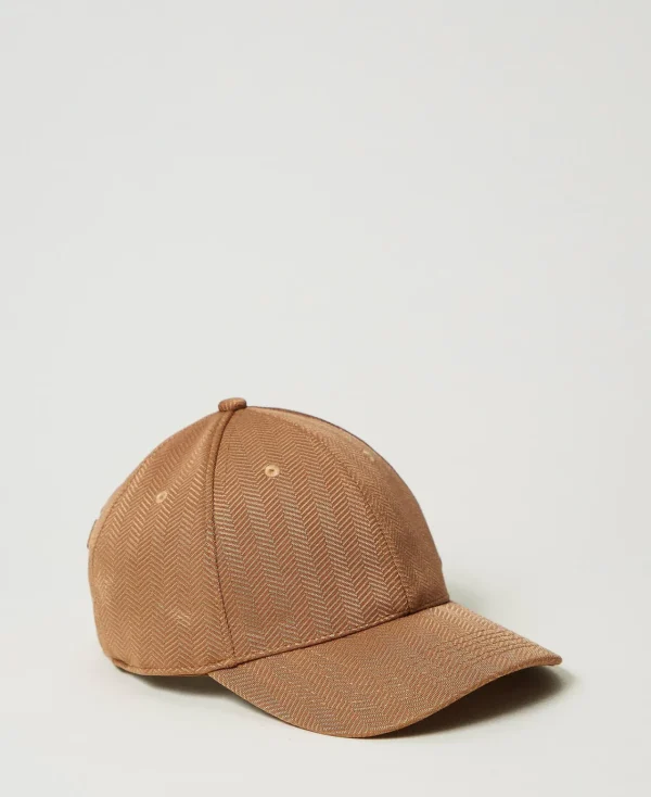 Chapeaux*TWINSET Milano Casquette De Baseball En Scuba Caramel Camel