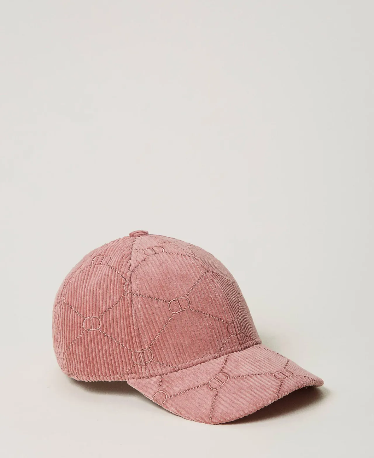 Chapeaux*TWINSET Milano Casquette De Baseball En Velours Avec Oval T Rose « Chocolate Ruby »