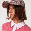 Chapeaux*TWINSET Milano Casquette De Baseball En Tissu Bouclé Pink Tulle Bouclé