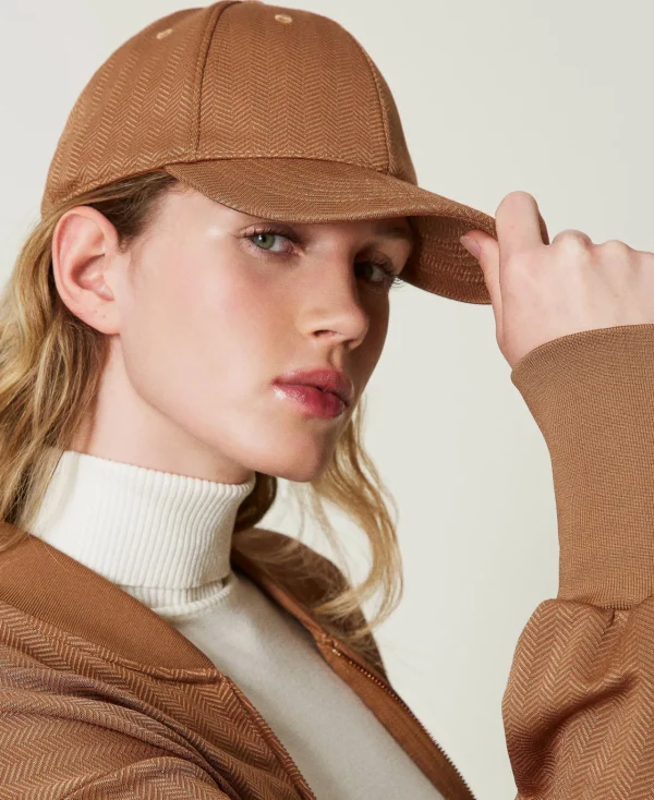 Chapeaux*TWINSET Milano Casquette De Baseball En Scuba Caramel Camel