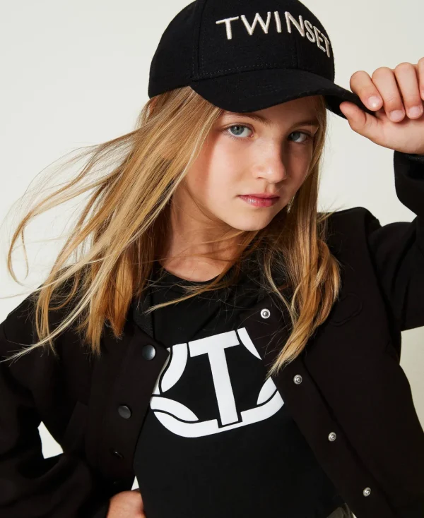 Accessoires*TWINSET Milano Casquette De Baseball En Drap Avec Logo Noir