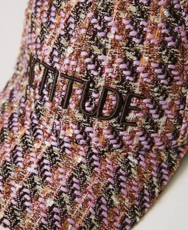 Chapeaux*TWINSET Milano Casquette De Baseball En Tissu Bouclé Pink Tulle Bouclé