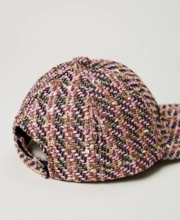 Chapeaux*TWINSET Milano Casquette De Baseball En Tissu Bouclé Pink Tulle Bouclé