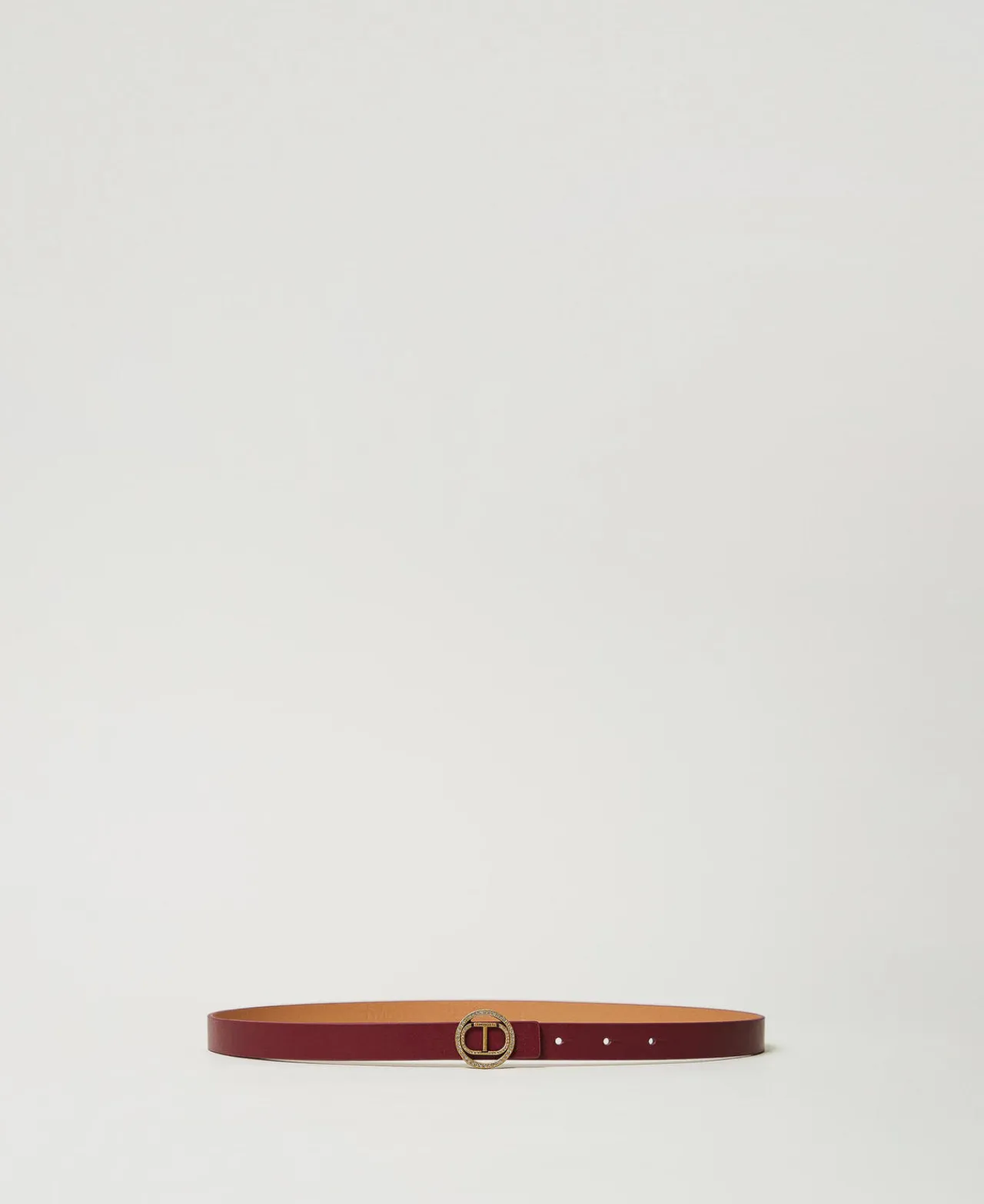 Ceintures*TWINSET Milano Ceinture Avec Boucle Oval T Et Strass Violet « Prune Rouge »