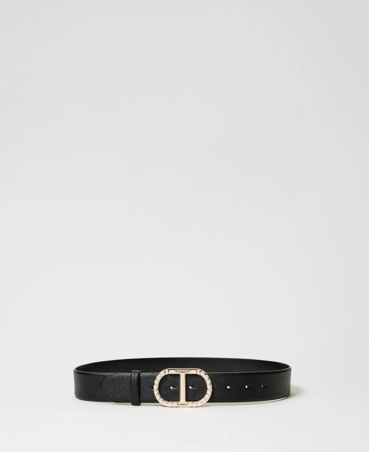 Ceintures*TWINSET Milano Ceinture Avec Boucle Oval T Et Perles Noir