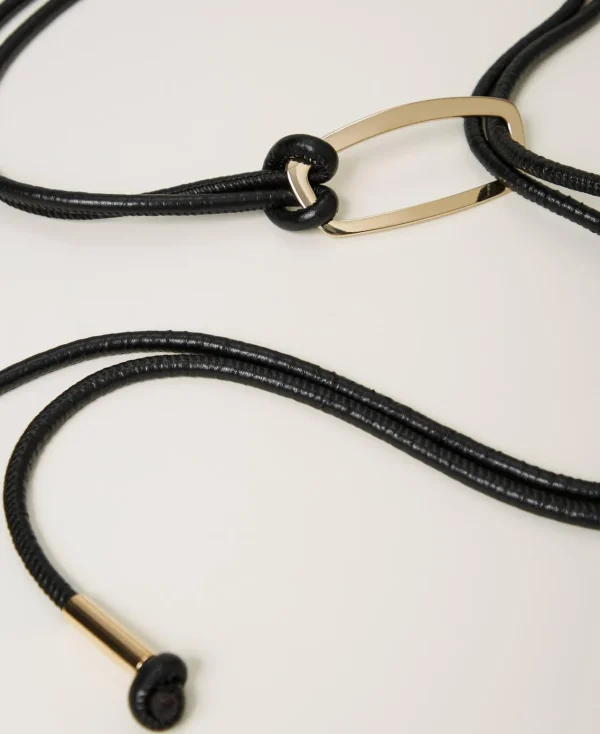 Ceintures*TWINSET Milano Ceinture Avec Boucle Siglée Noir