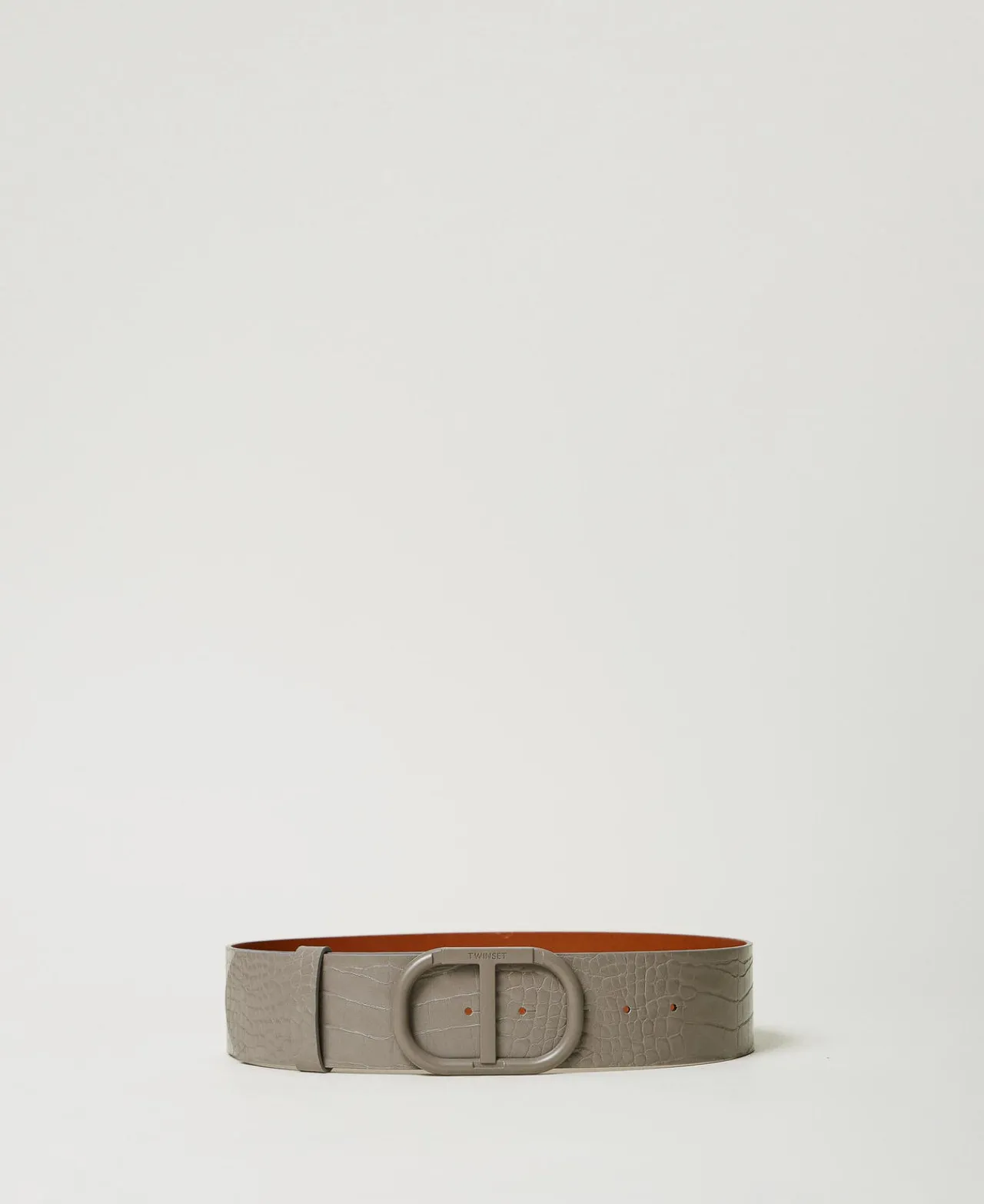 Ceintures*TWINSET Milano Ceinture Avec Imprimé Croco Grey Stone