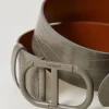 Ceintures*TWINSET Milano Ceinture Avec Imprimé Croco Grey Stone
