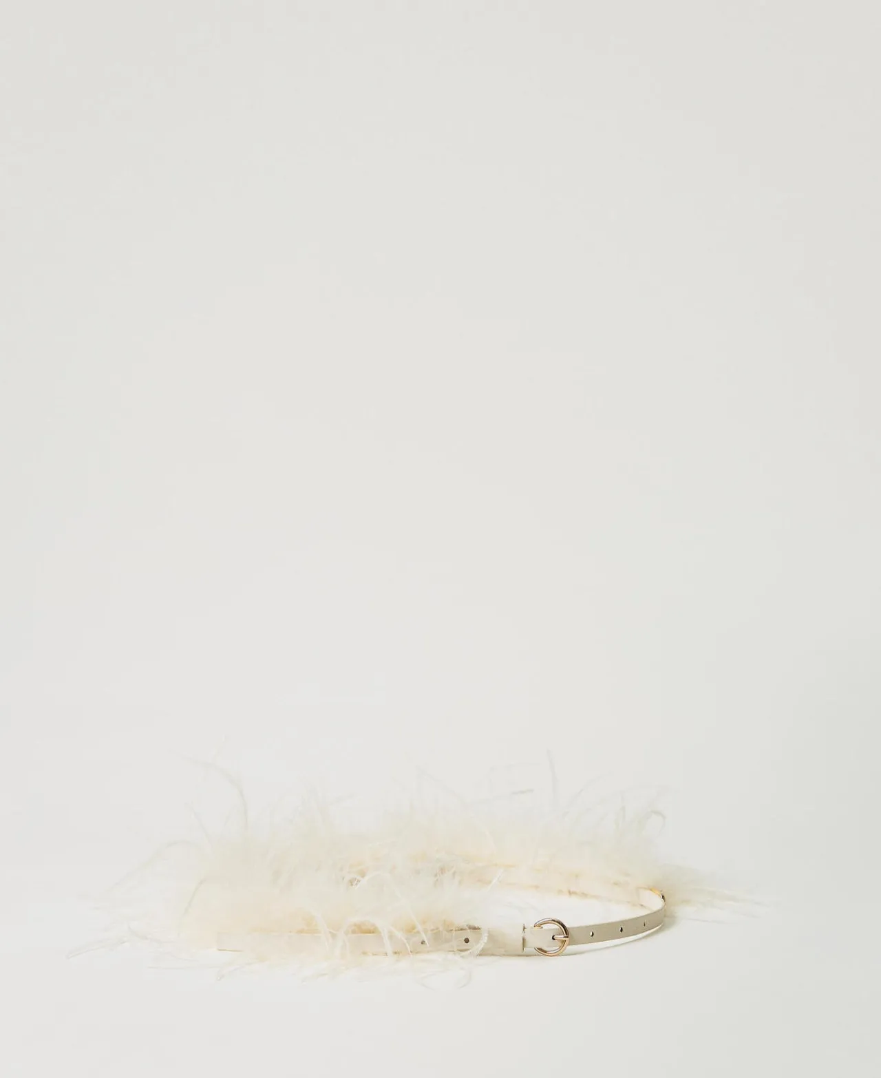 Ceintures*TWINSET Milano Ceinture Avec Plumes Et Oval T Blanc « Old White »