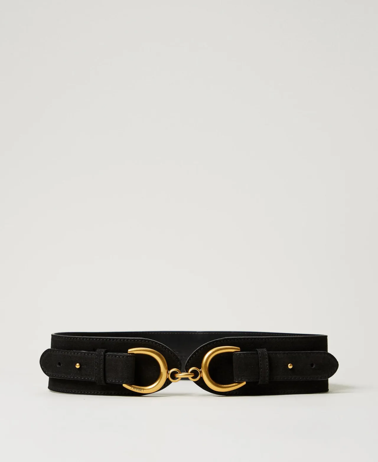 Ceintures*TWINSET Milano Ceinture En Cuir Avec Barrette Noir