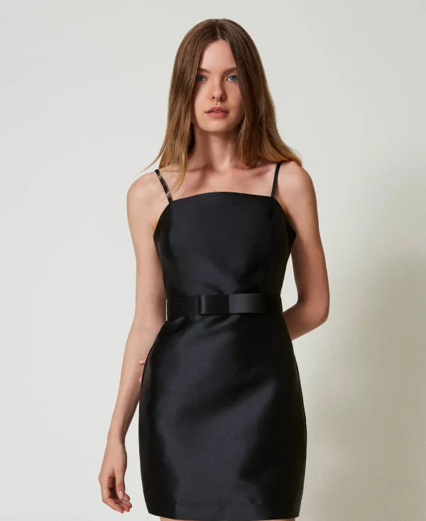 ceinture_en_satin_avec_nu_1.webp Ceintures*TWINSET Milano Ceinture En Satin Avec Nœud Noir