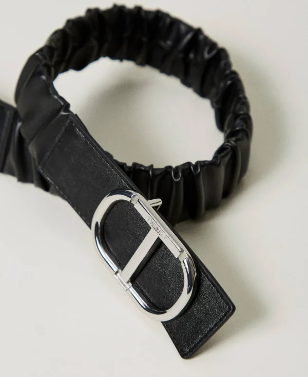 Accessoires*TWINSET Milano Ceinture élastique Avec Boucle Oval T Noir