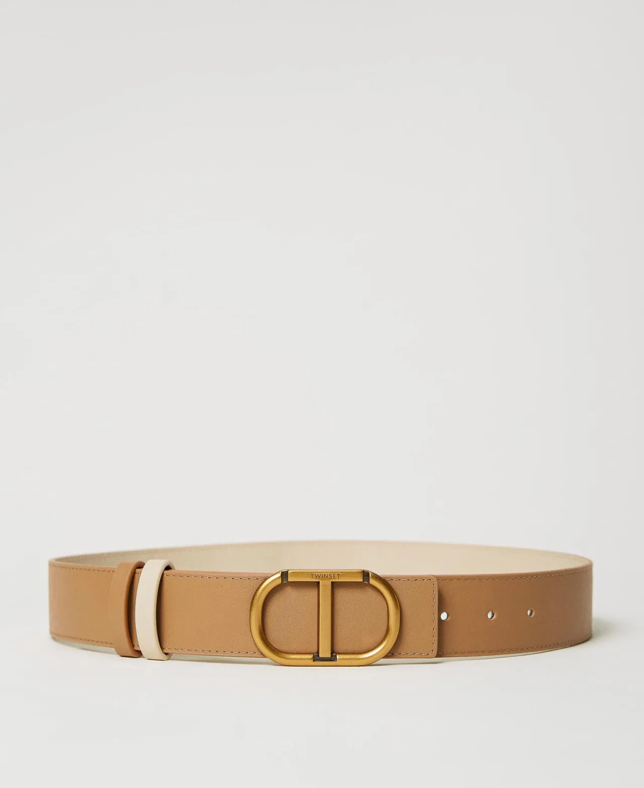 Ceintures*TWINSET Milano Ceinture Réversible Avec Boucle Oval T Bicolore Beige « Chanvre Clair »/Ivoire