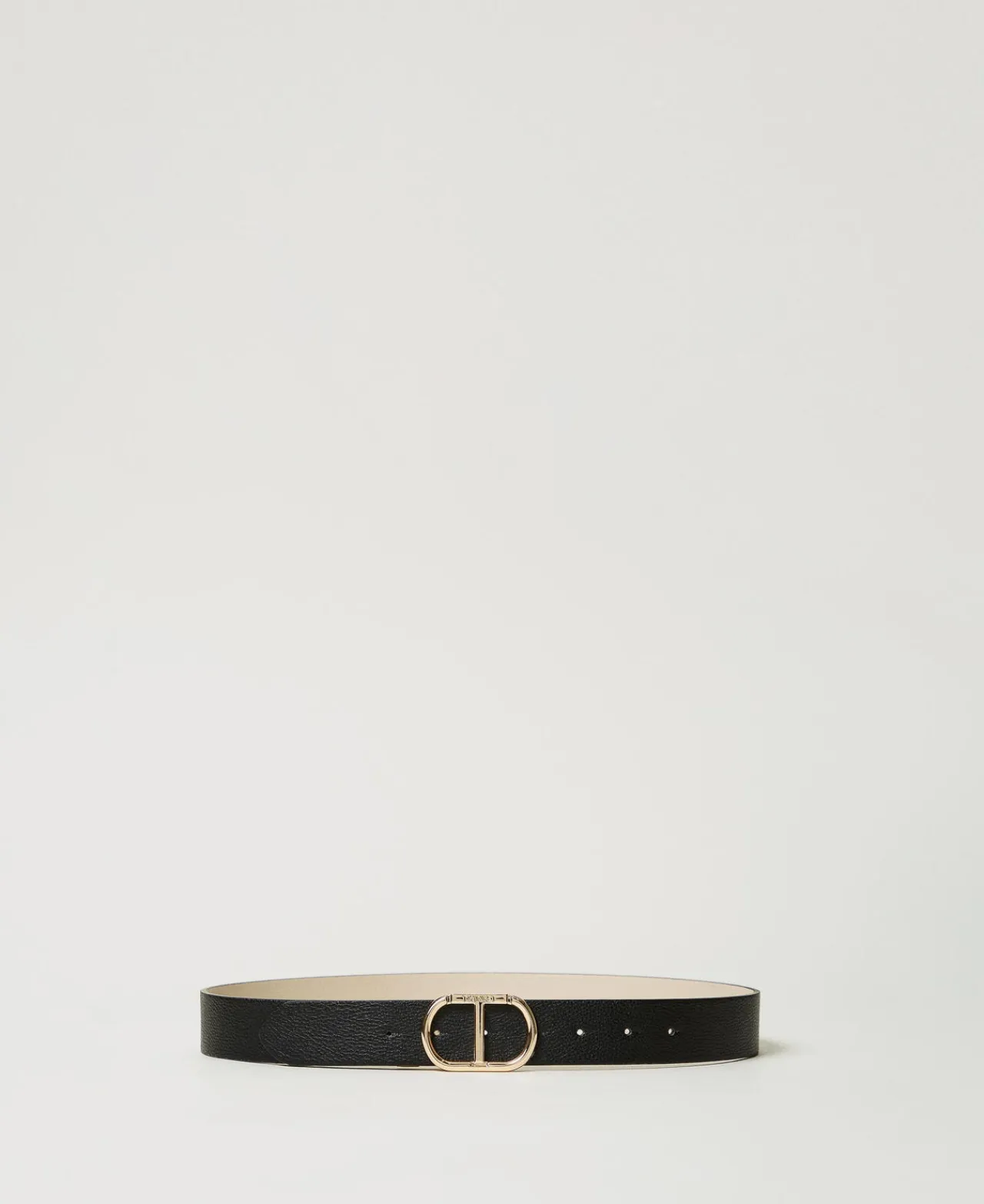 ceinture_rversible_avec_b_0.webp Ceintures*TWINSET Milano Ceinture Réversible Avec Boucle Oval T Bicolore Noir/Blanc « Old White »