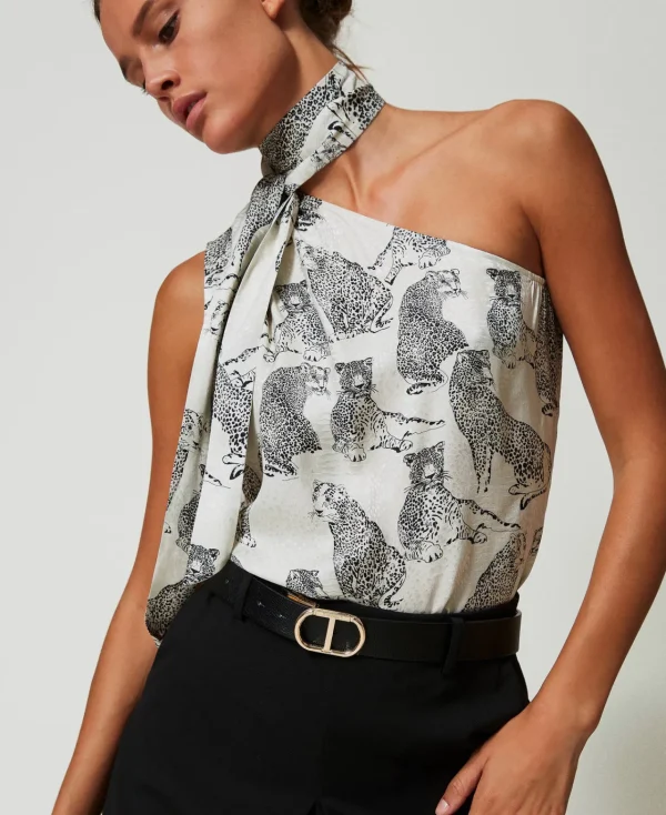 ceinture_rversible_avec_b_1.webp Ceintures*TWINSET Milano Ceinture Réversible Avec Boucle Oval T Bicolore Noir/Blanc « Old White »