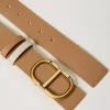 Ceintures*TWINSET Milano Ceinture Réversible Avec Boucle Oval T Bicolore Beige « Chanvre Clair »/Ivoire