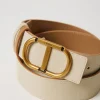 Ceintures*TWINSET Milano Ceinture Réversible Avec Boucle Oval T Bicolore Beige « Chanvre Clair »/Ivoire