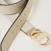 ceinture_rversible_avec_b_3.webp Ceintures*TWINSET Milano Ceinture Réversible Avec Boucle Oval T Bicolore Noir/Blanc « Old White »