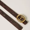 Ceintures*TWINSET Milano Ceinture Réversible Avec Imprimé Serpent Imprimé Python Chocolate Malt/Fondant