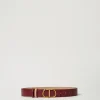Ceintures*TWINSET Milano Ceinture Réversible En Cuir Avec Oval T Bicolore Red Plum/Marron « Sandy Brown »