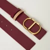 Ceintures*TWINSET Milano Ceinture Réversible En Cuir Avec Oval T Bicolore Red Plum/Marron « Sandy Brown »